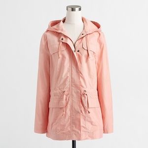 J. Crew Twill Parka Womens Small Coastal Pink Hood